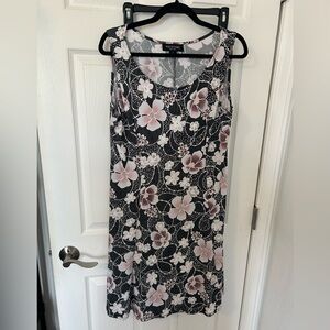 Perceptions Gray and Pink Floral Dress